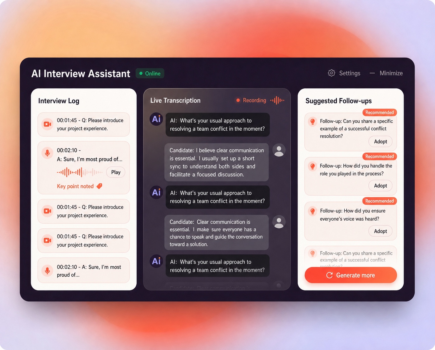 Chujian Interview Assistant overview